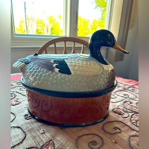 Duck Ceramic Container Bowl With Lid